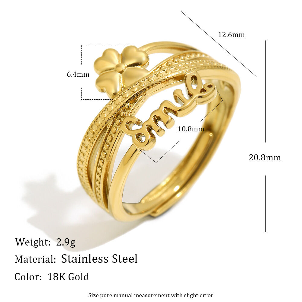 Flower Open Ring-Gold/One Size Picture3