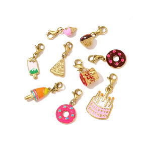 Dessert Series DIY Titanium Steel Lobster Clip Gold Color Women's Pendants h5 Picture5