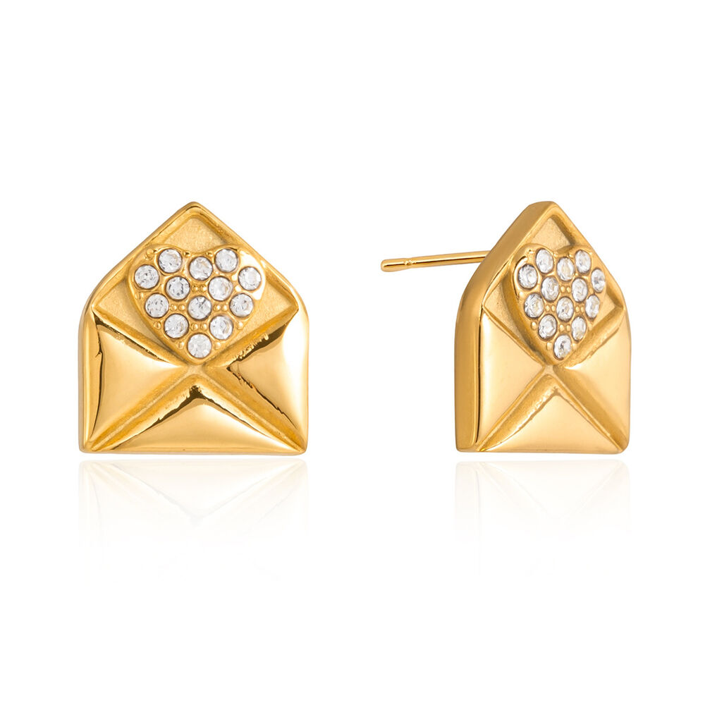 Romantic Envelope Heart Stainless Steel Waterproof Gold Color Women's Jewelry Sets