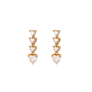 Herzförmige Quastenohrringe aus 18-karätigem Gold mit Zirkonia aus der Light Luxury Serie – Damenohrringe h5 Bild5