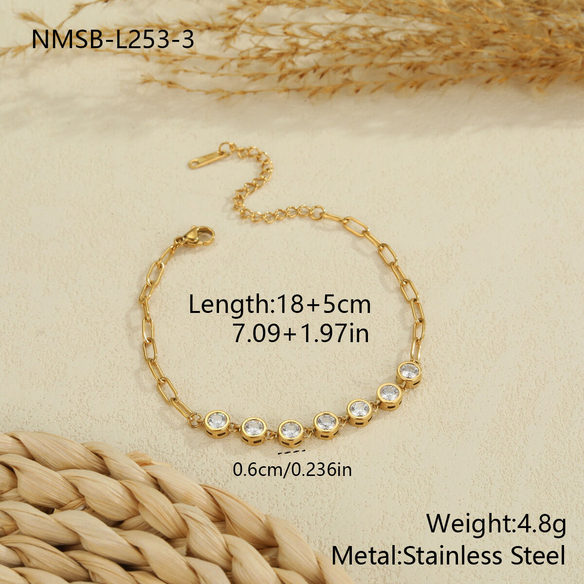 Nmsb-L253-3 Round Zircon Bracelet Picture3