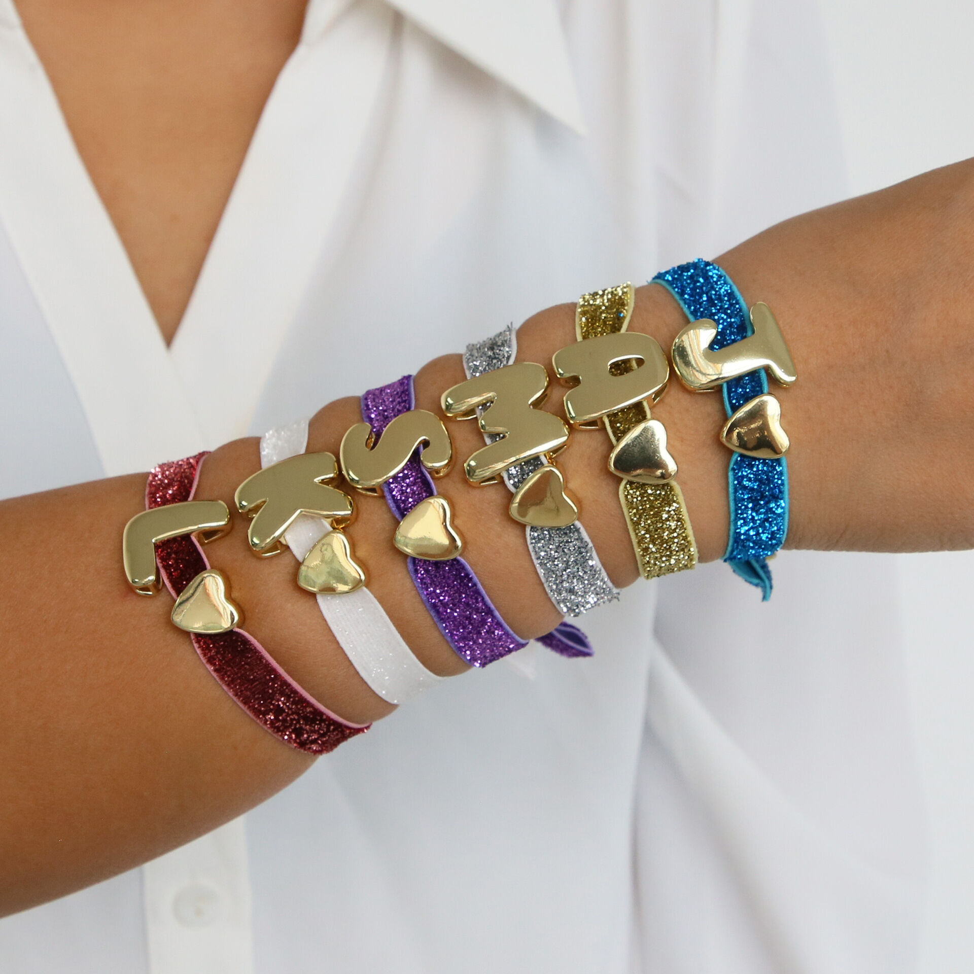 Shining Letter Copper Women's Braided Bracelets