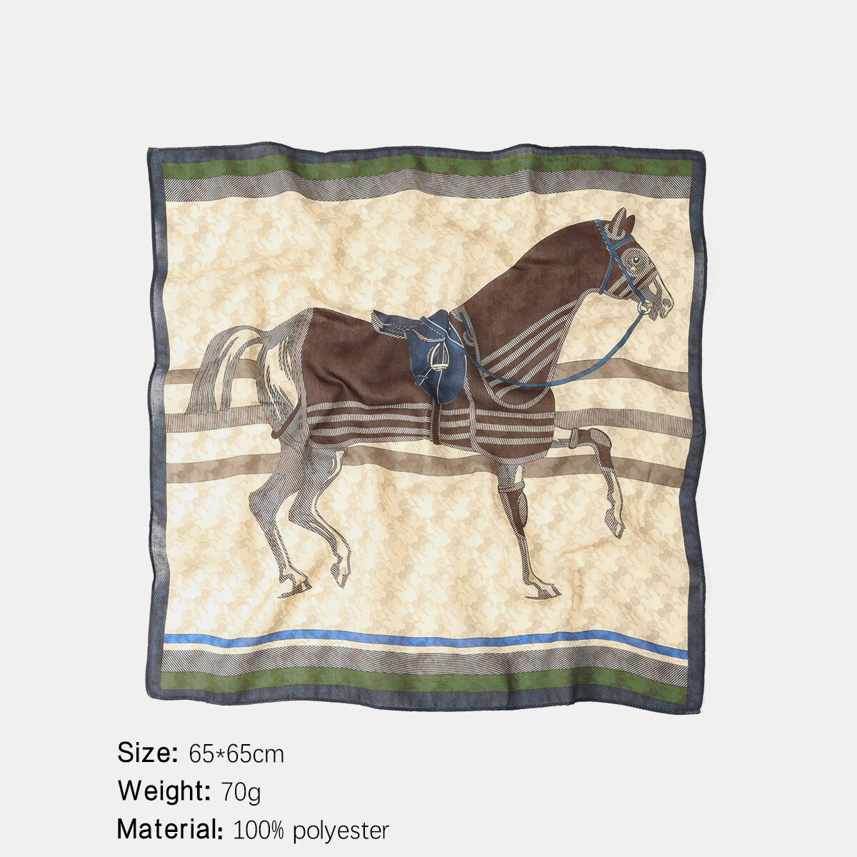 Retro Horse Pattern Polyester Bandana 