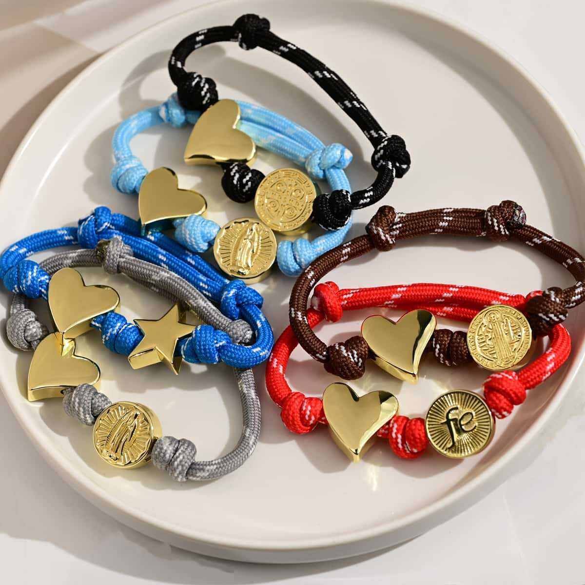 Colorful Letter&Heart Copper Women's Braided Bracelets Picture2