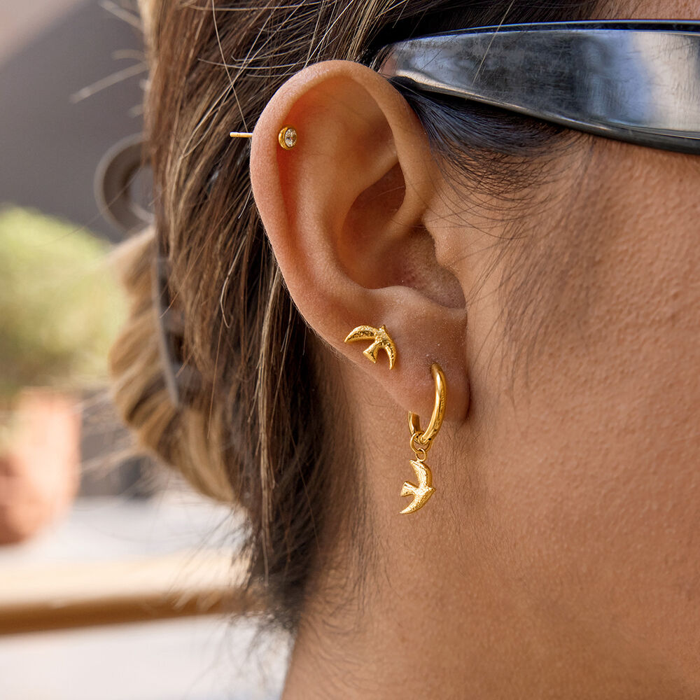 Gorgeous Dove Stainless Steel Waterproof&Anti-tarnish Gold Color Earring Sets h5Picture6