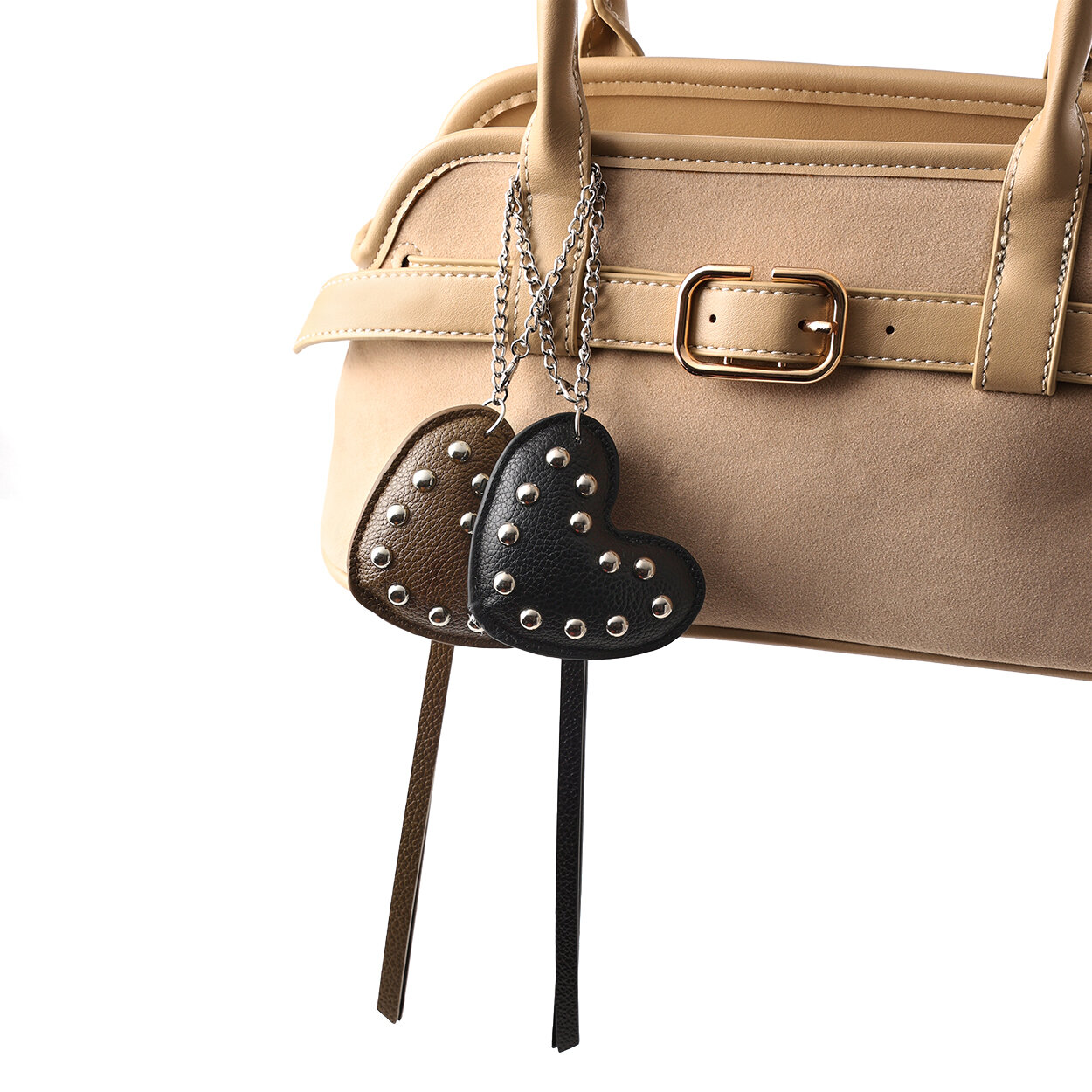 Chic Heart Chain Rivet PU Women's Bag Charms 2