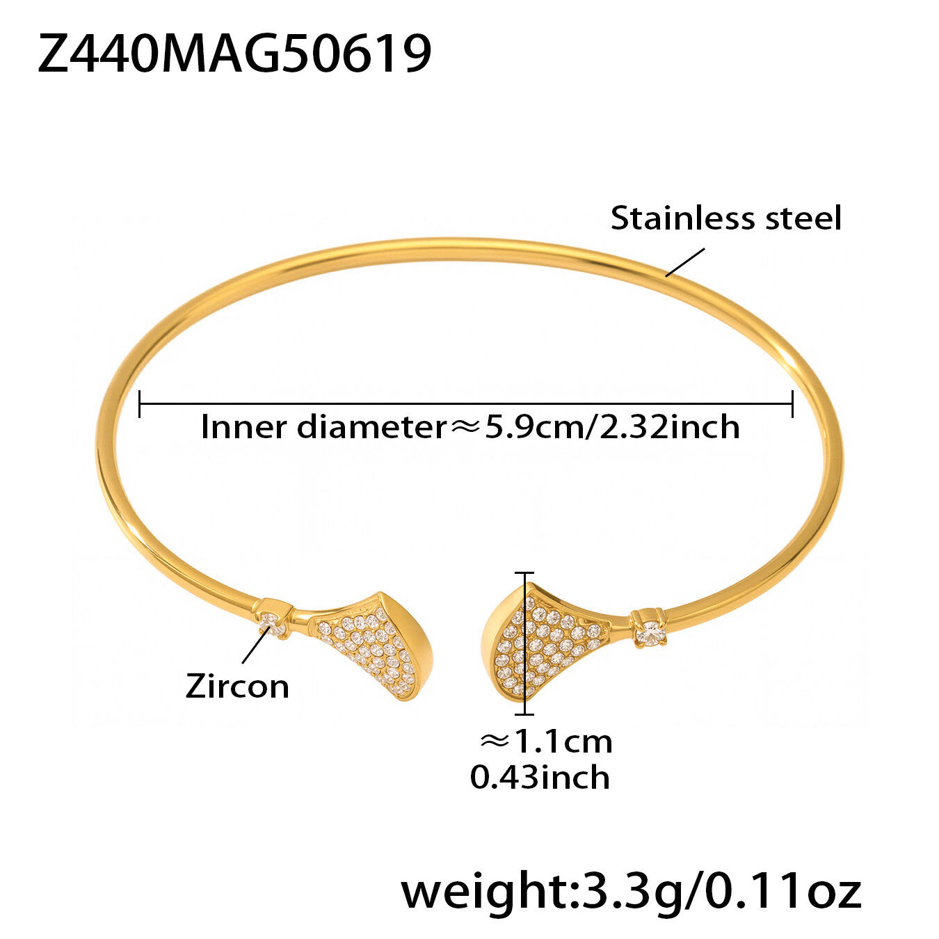 Z440 - Golden Zircon Bracelet 