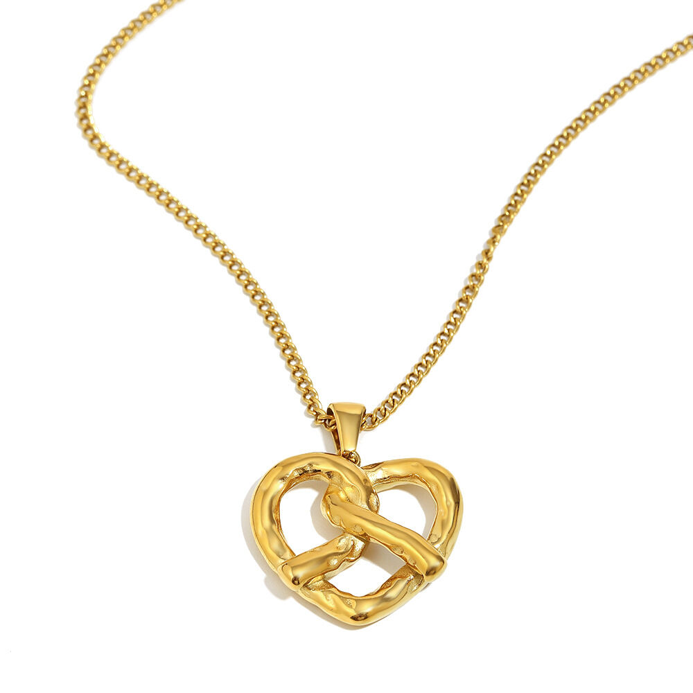 Heart Shape Stainless Steel Waterproof Gold Color Pendant Necklace h5Picture4