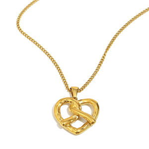 Heart Shape Stainless Steel Waterproof Gold Color Pendant Necklace h5 Picture4