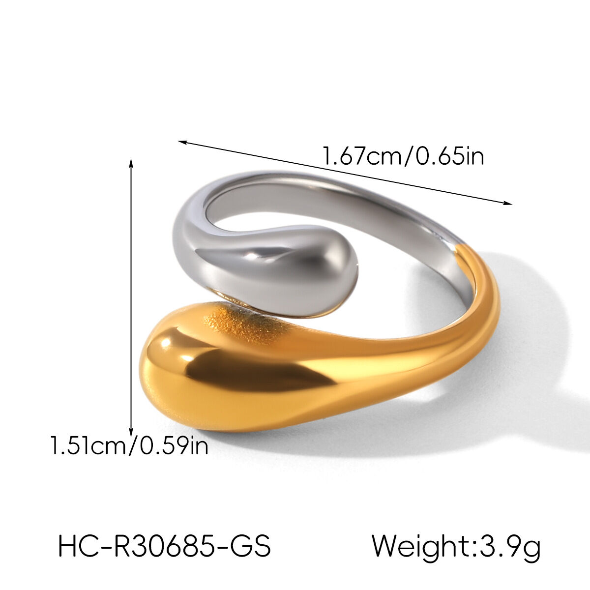 Statement-Ring aus Edelstahl mit gemischten Farben und Blumenmuster, wasserdicht Bild2