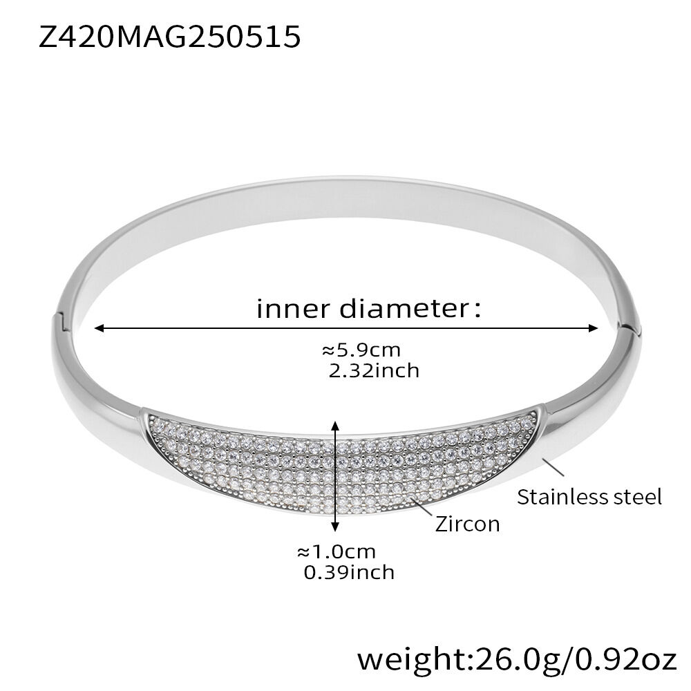 Z420 - Steel-Colored White Zircon Bracelet Picture5