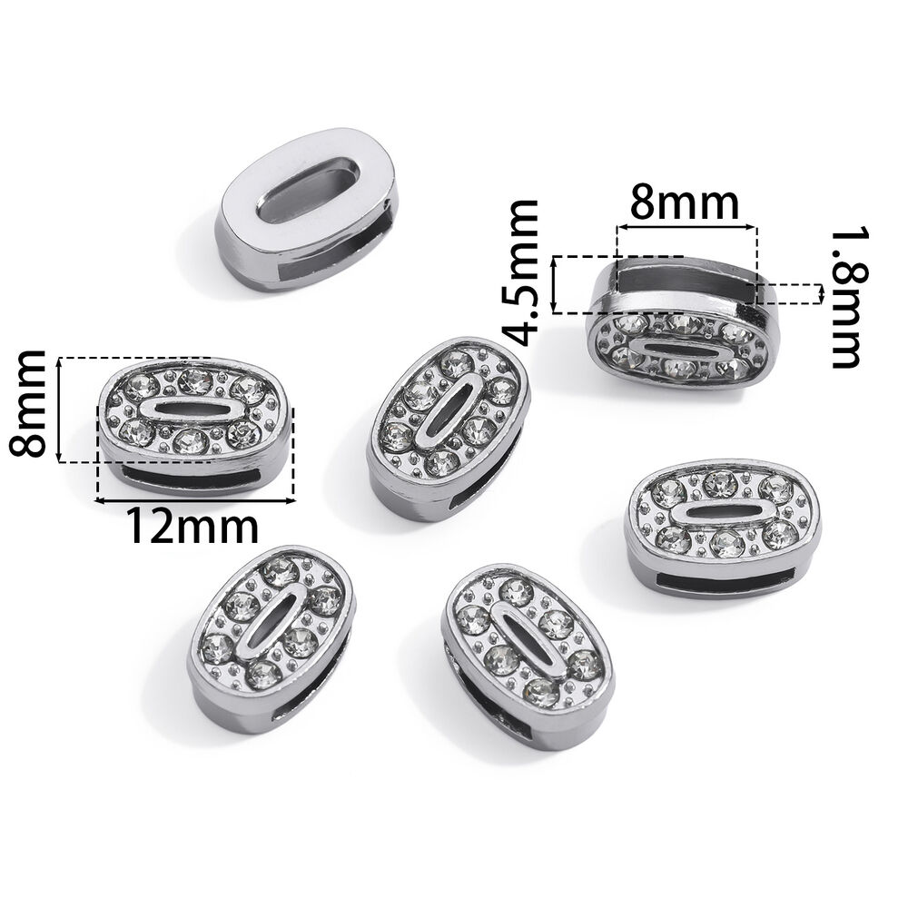 DIY Brilliant Letter Number Alloy Jewelry Beads