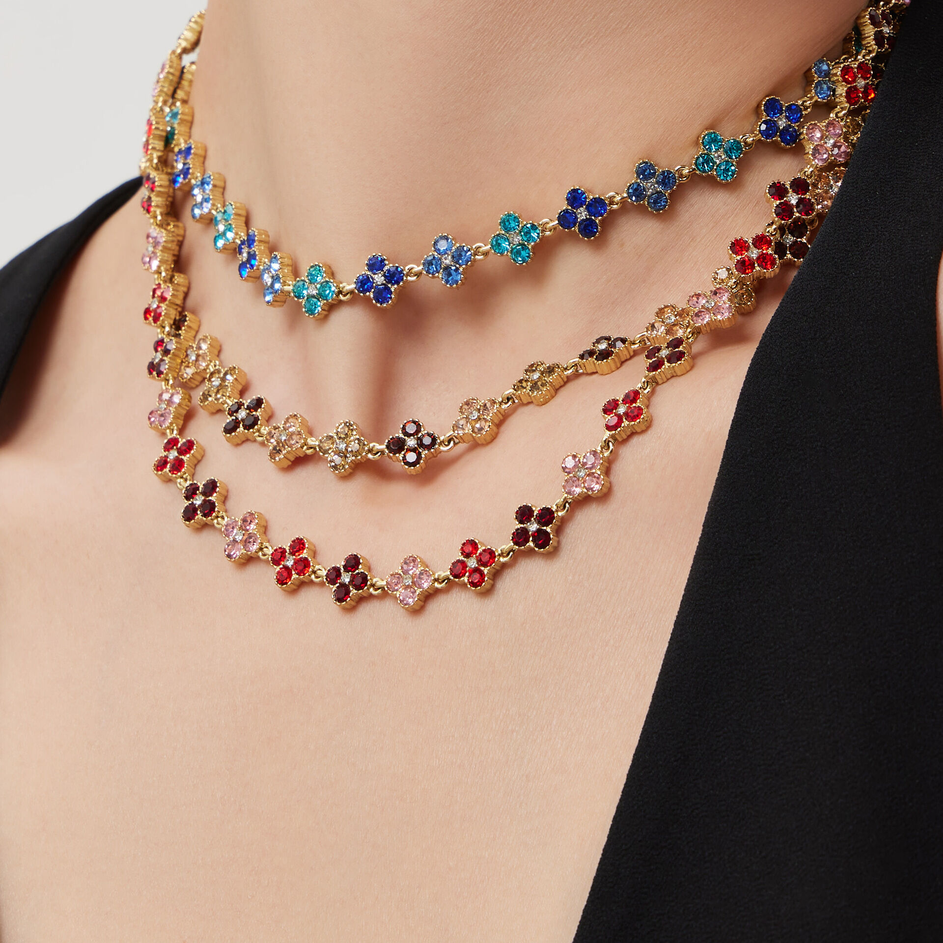 Delicate Clover Zircon Stainless Steel Gold Color Waterproof&Anti-tarnish Women's Jewelry Sets h5 Picture3