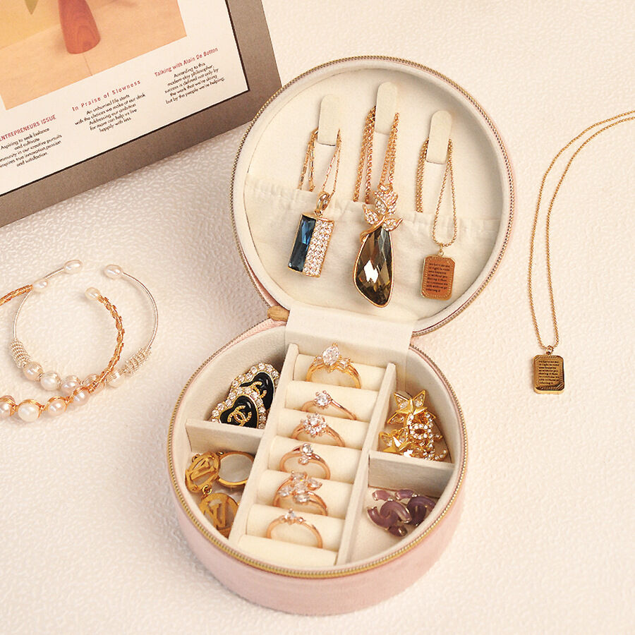 Simple Series Retro Solid Color Velvet Jewelry Boxes