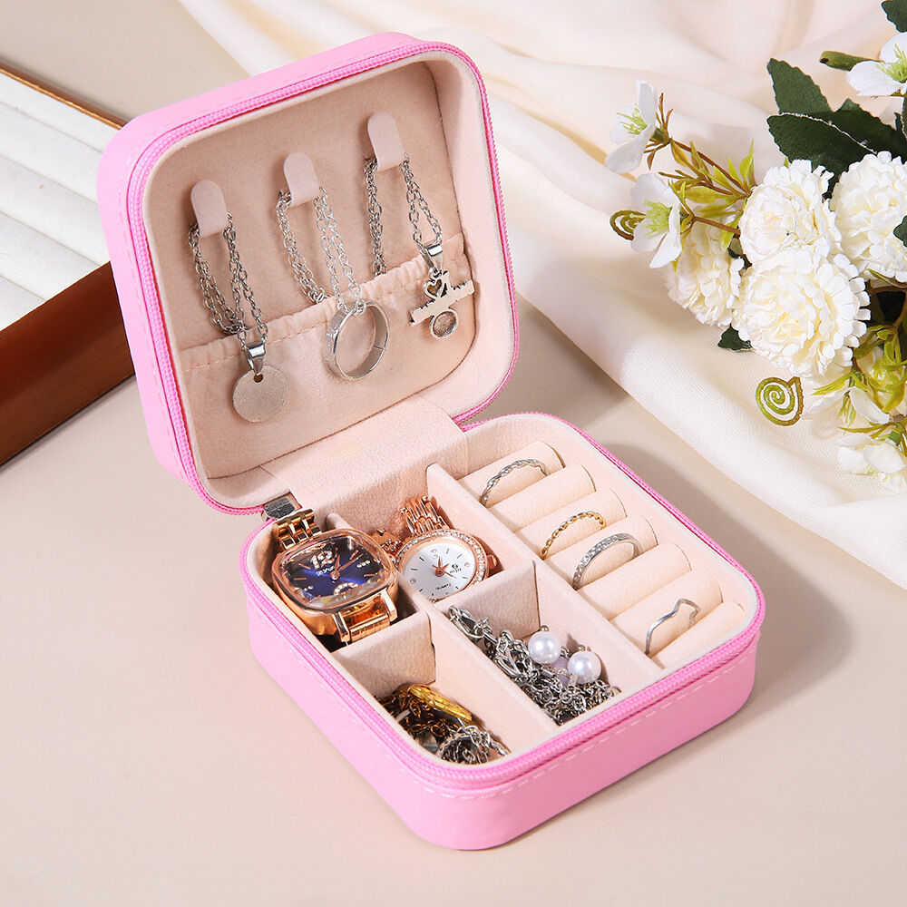 Simple Series Sweet Solid Color Pu Jewelry Boxes 2