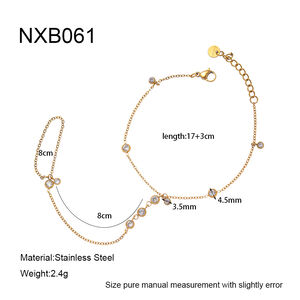 Simple Series Bohemian Chain Circle Stainless Steel Waterproof Gold Color Zircon Women's Chain Bracelets h5