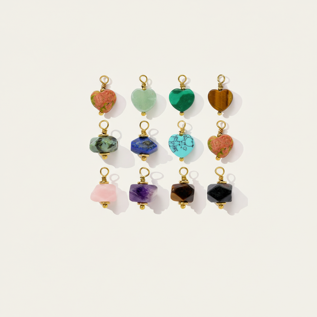 1 Piece Classic Irregular Shape Heart Natural Stones Gold Color Women's Pendants Picture3
