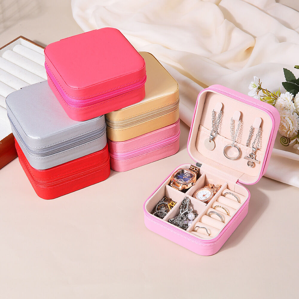 Simple Series Sweet Solid Color Pu Jewelry Boxes