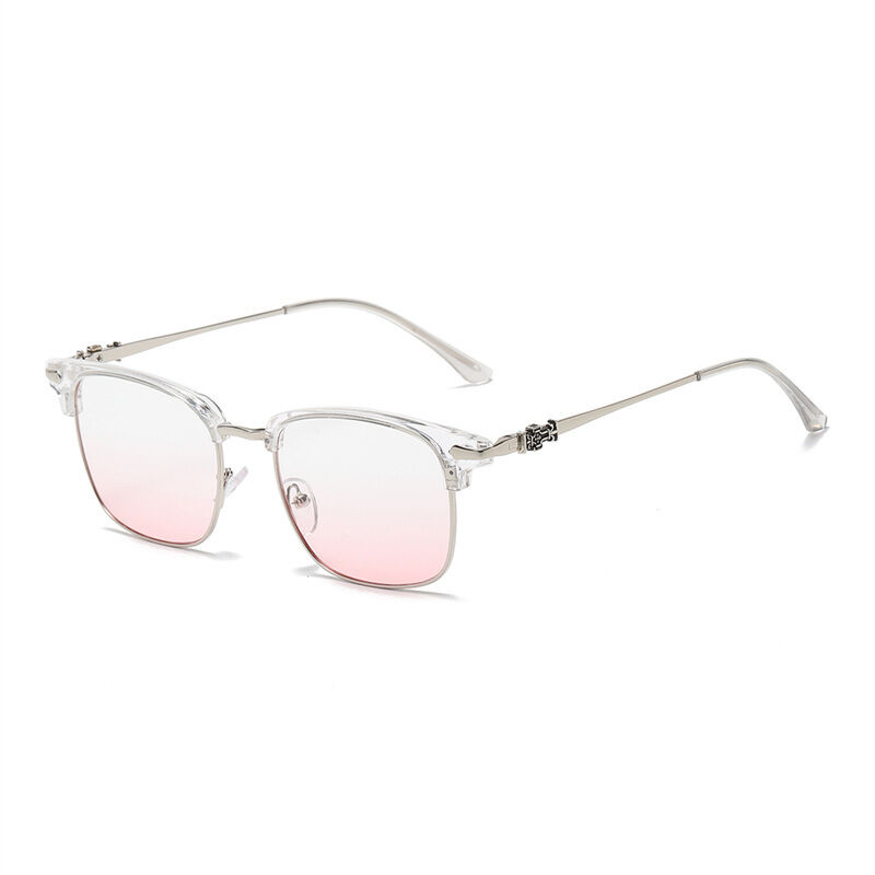 Silver frame translucent white ring gradient pink C3 Picture3