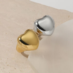 Opvallende statement ringen van roestvrij staal met een hartvormig ontwerp in goudkleur, waterdicht en met een opvallend design. h5 Afbeelding2