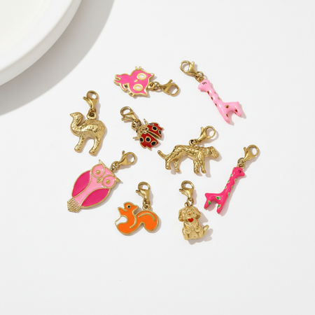 DIY Animal Series Titanium Steel Lobster Clip Gold Color Women's Pendants