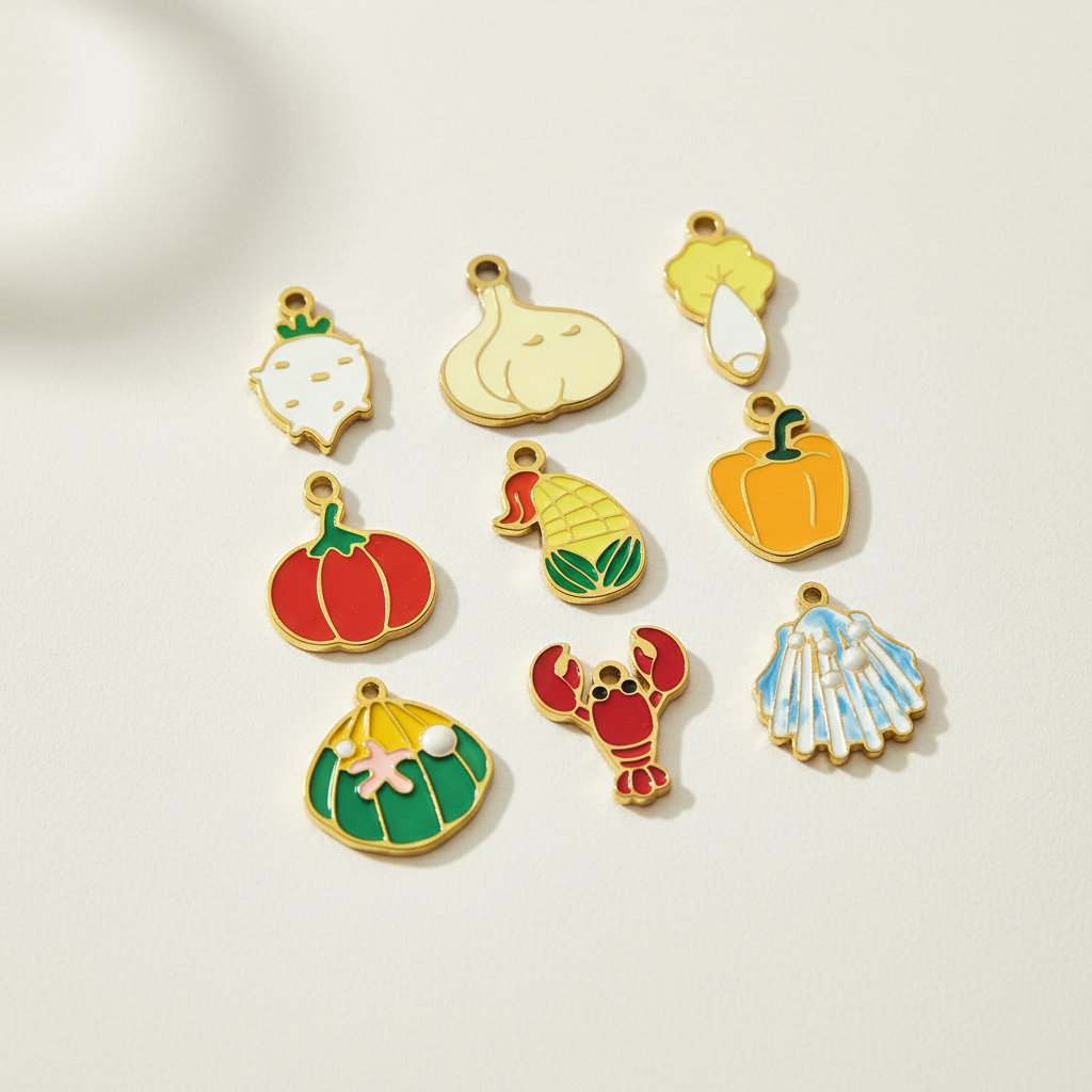 1 Piece Vivid Food Stainless Steel Waterproof Gold Color Women's Pendants