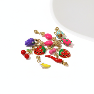 DIY Vivid Fruit Titanium Steel Lobster Clip Gold Color Women's Pendants h5 Picture3
