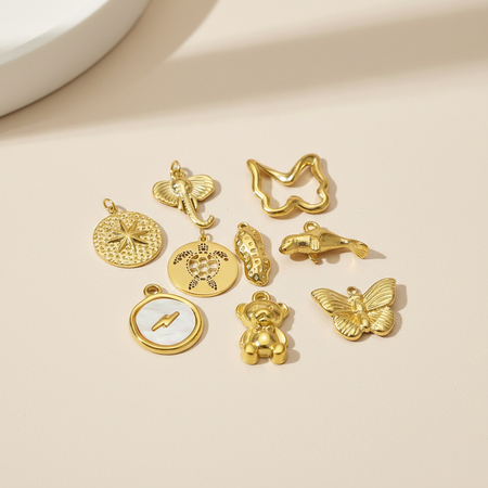 1 Piece Romantic Butterfly Stainless Steel Waterproof Gold Color Women's Pendants