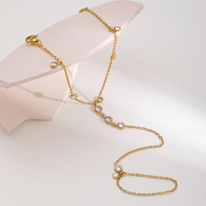 Simple Series Bohemian Chain Circle Stainless Steel Waterproof Gold Color Zircon Women's Chain Bracelets h5 Picture3