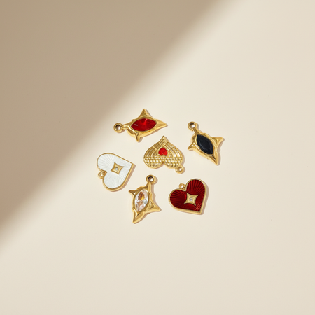 Luxurious Retro Heart Titanium Steel Gold Color Zircon Women's Pendants
