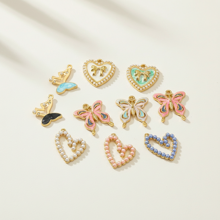 1 Piece Romantic Series DIY Butterfly Stainless Steel Waterproof Gold Color Women's Pendants
