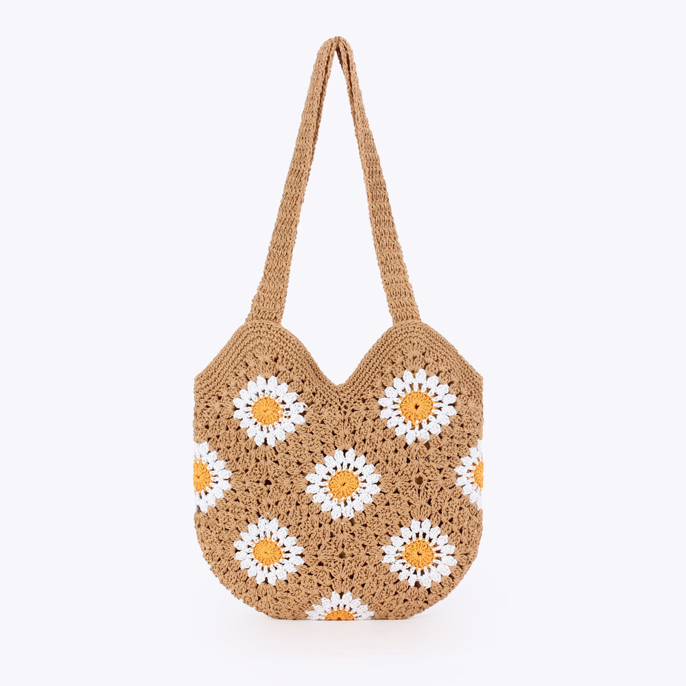 Borse da spiaggia da donna in cotone intrecciato Daisy Vacation