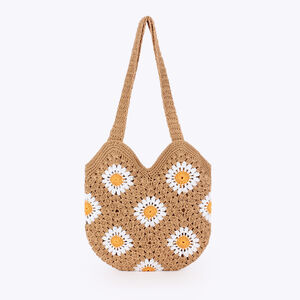 Borse da spiaggia da donna in cotone intrecciato Daisy Vacation h5