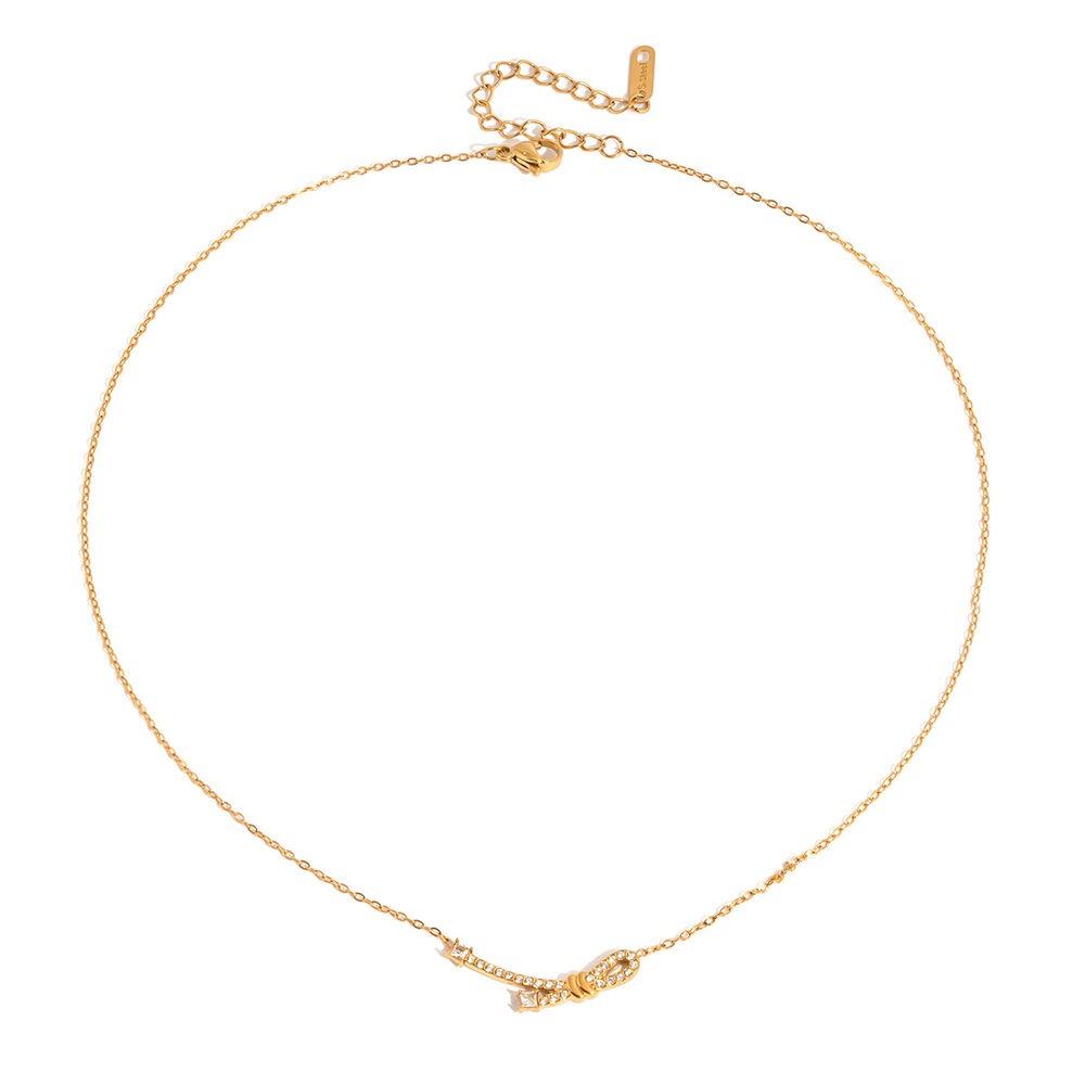 Sophisticated Bow Knot Stainless Steel Gold Color Waterproof&Anti-tarnish Women's Pendant Necklaces