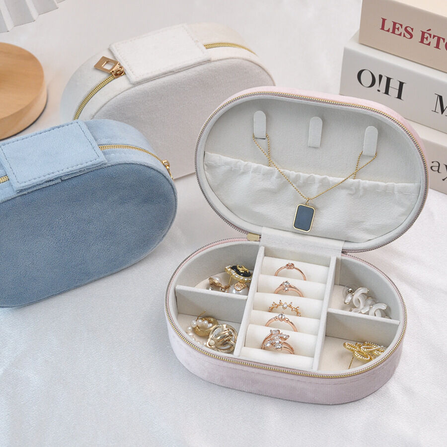 Simple Series Diy Solid Color Velvet Jewelry Boxes h5 Picture2