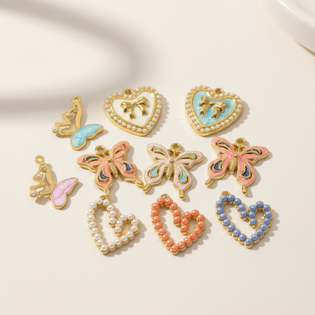1 Piece Romantic Series DIY Butterfly Stainless Steel Waterproof Gold Color Women's Pendants 2