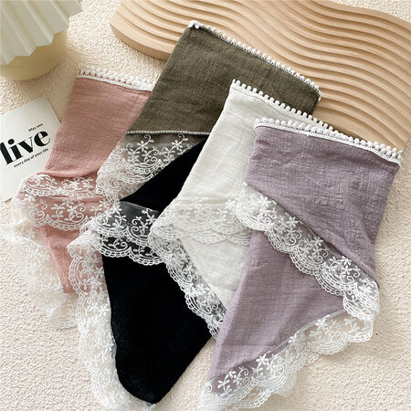 Magnifiques foulards d'été en coton tissé et dentelle pour femmes 2