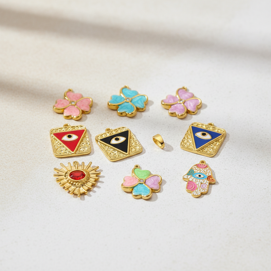 1 Piece Retro Four Leaf Clover Women's Pendants