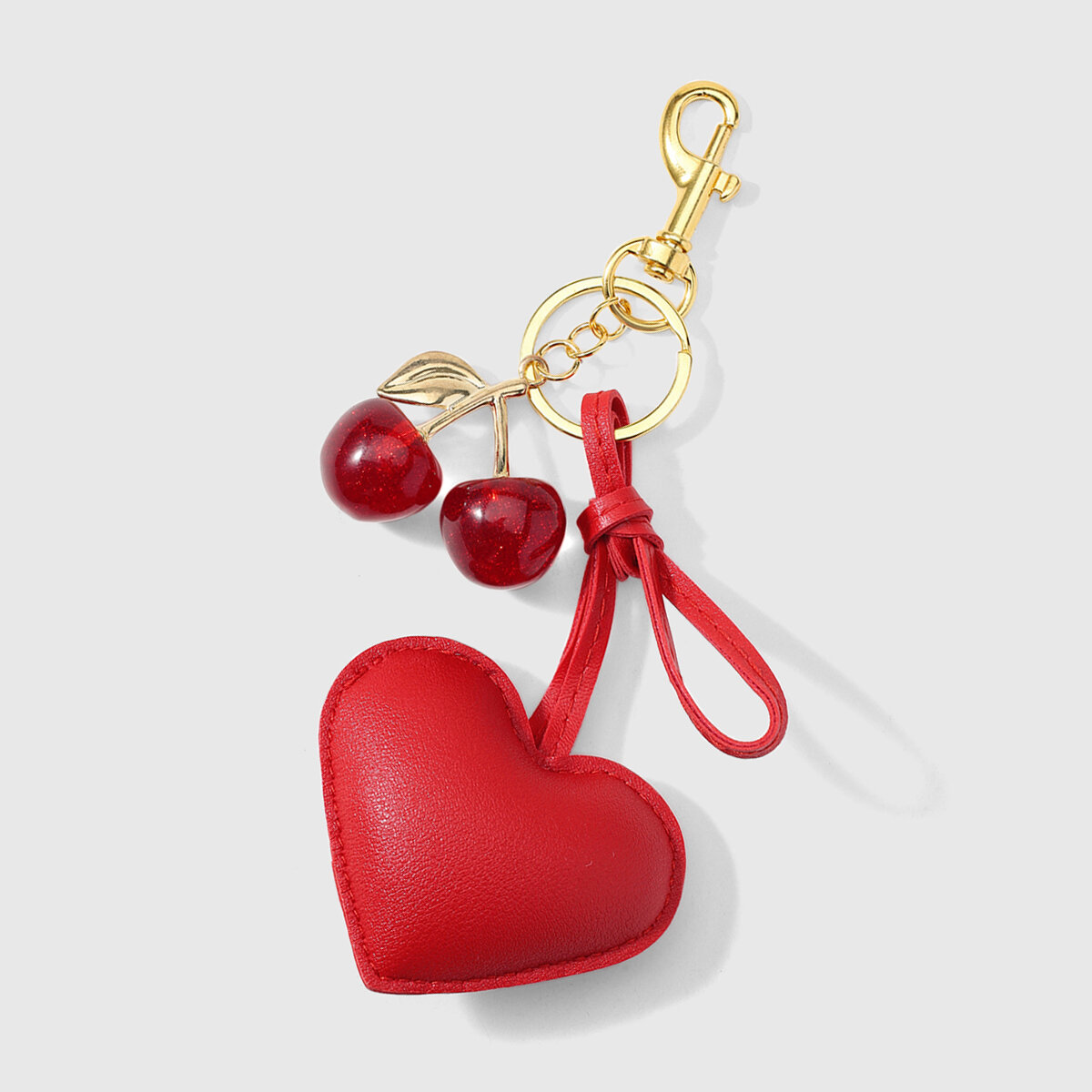 Classic Heart Solid Color Cherry Resin Women's Bag Charms h5 Picture7