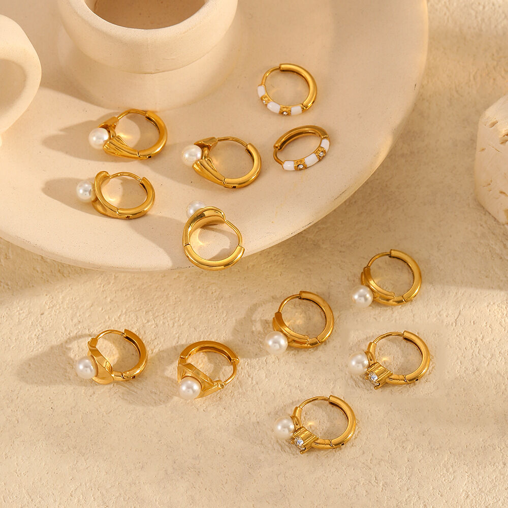 Gorgeous Circle Stainless Steel Waterproof Women's Hoop Earrings Picture2