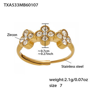 Delicate Clover Zircon Stainless Steel Gold Color Waterproof&Anti-tarnish Women's Jewelry Sets h5
