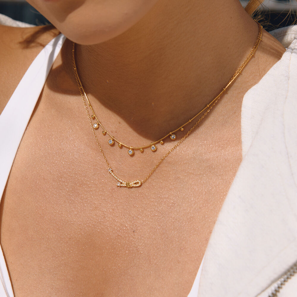 Sophisticated Bow Knot Stainless Steel Gold Color Waterproof&Anti-tarnish Women's Pendant Necklaces Picture3