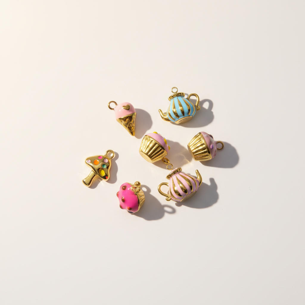 1 Piece Cute Dessert Stainless Steel Waterproof Gold Color Women's Pendants