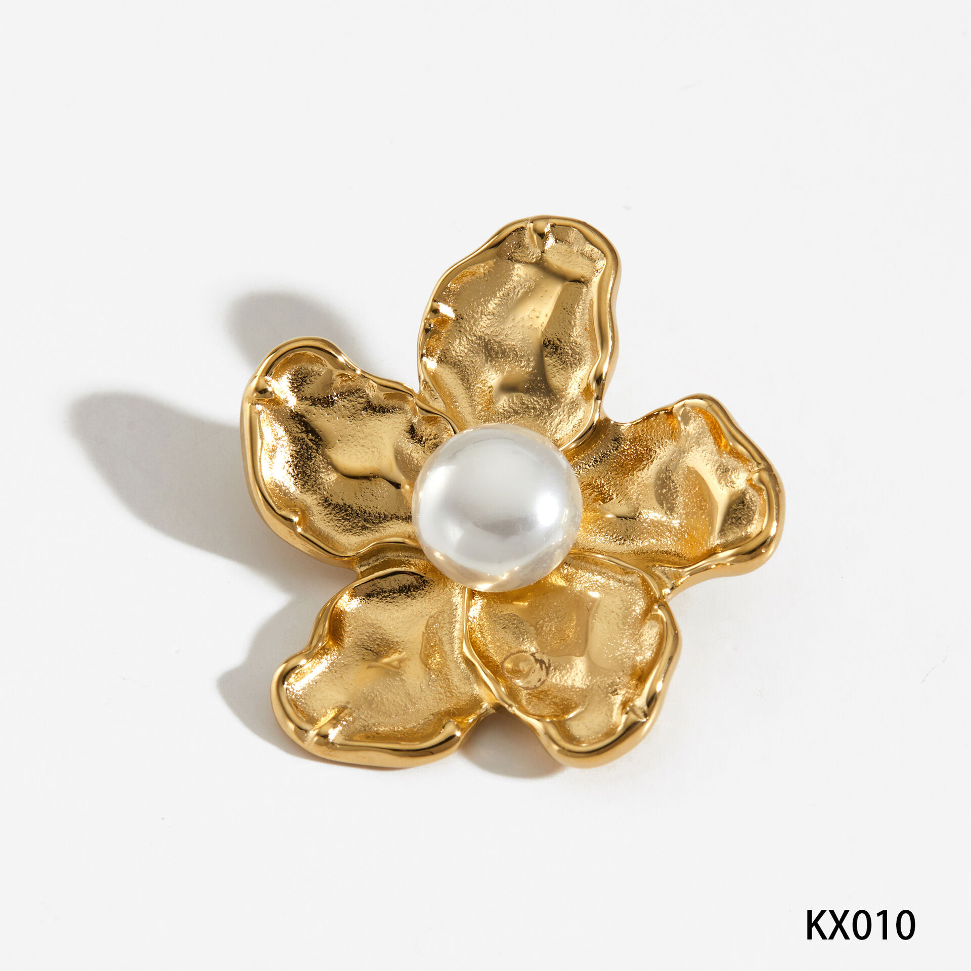 (Edelstahl 316) Goldene Brosche KX010 Bild7
