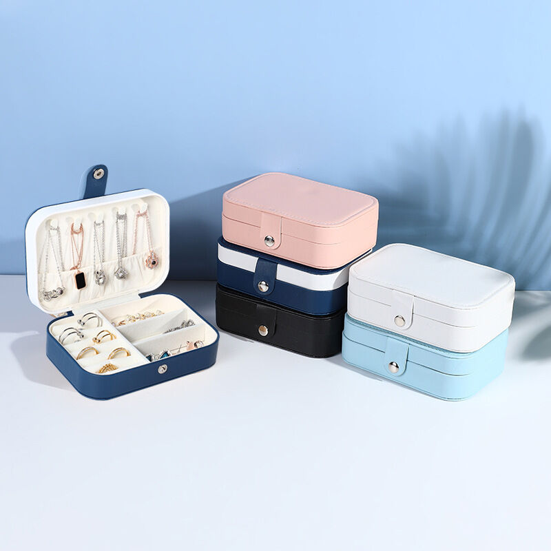 Simple Series Retro Solid Color Pu Jewelry Boxes 2