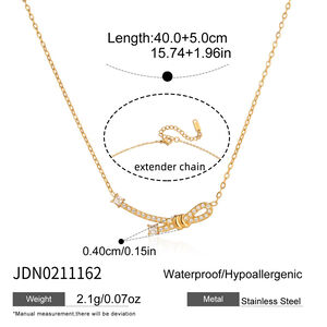 Sophisticated Bow Knot Stainless Steel Gold Color Waterproof&Anti-tarnish Women's Pendant Necklaces h5 Picture2