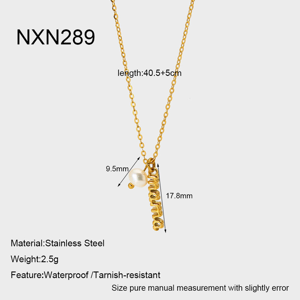 Casual Letter Stainless Steel Waterproof Gold Color Women's Pendant Necklaces