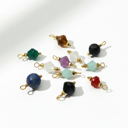 Retro Geometric Shape Natural Stones Gold Color Women's Pendants