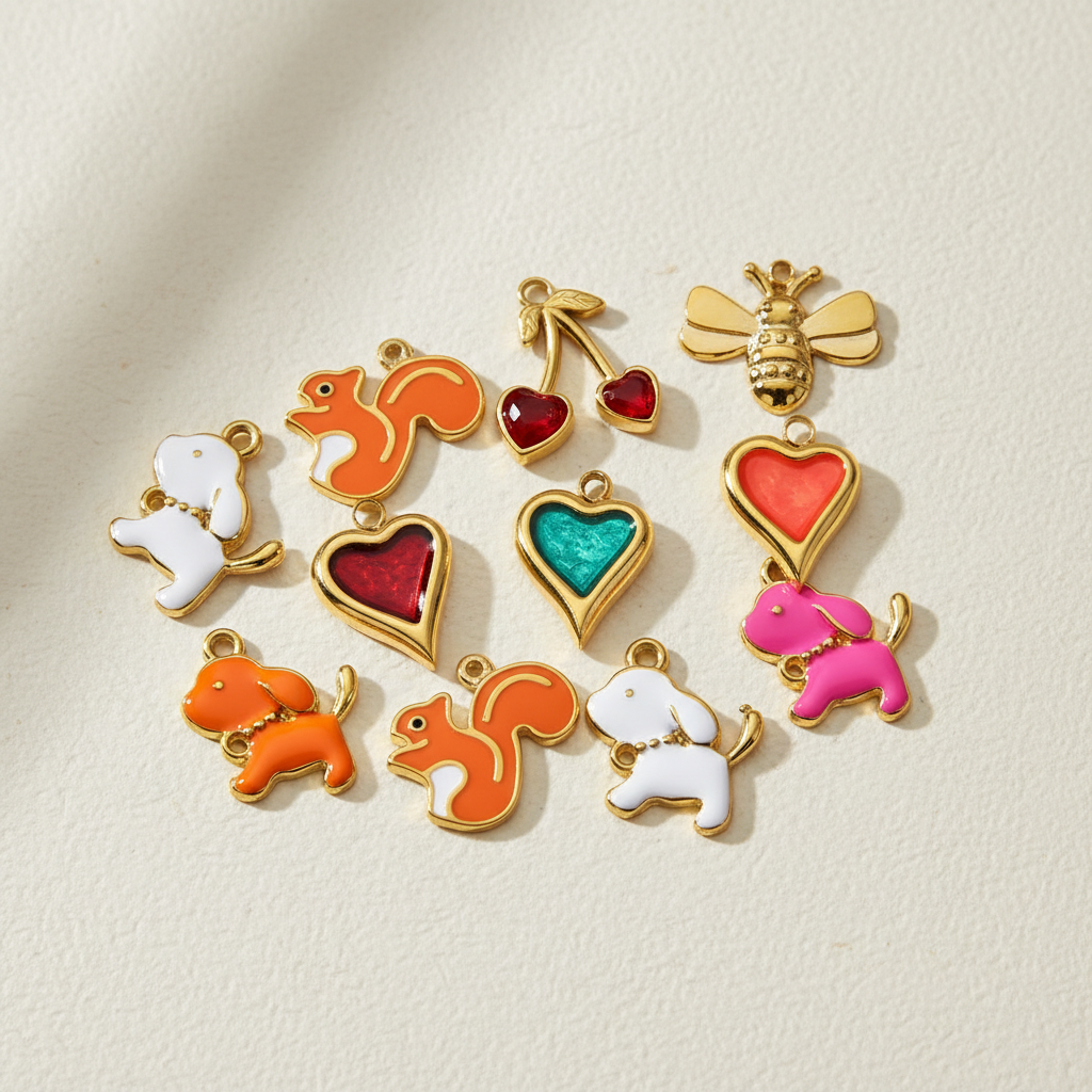 1 Piece Vivid Puppy Stainless Steel Waterproof Gold Color Women's Pendants