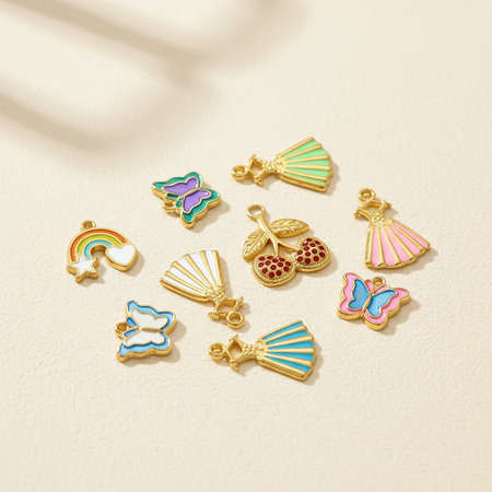 Delicate Dress Butterfly Titanium Steel Gold Color Women's Pendants